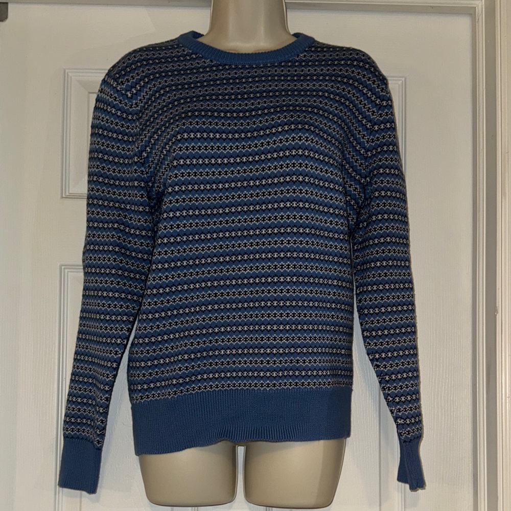 NWT 100% Cotton J. crew Blue Patterned Women's Sweater